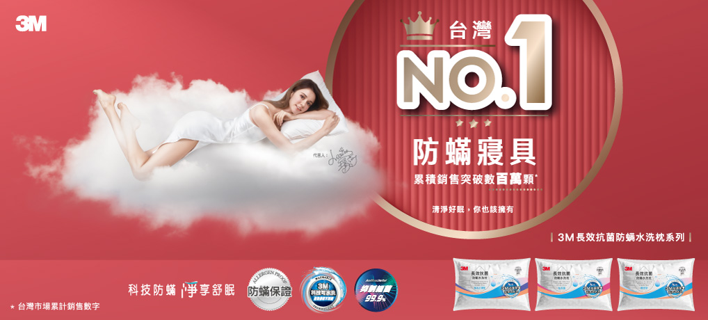 3M長效抗菌防螨水洗枕系列